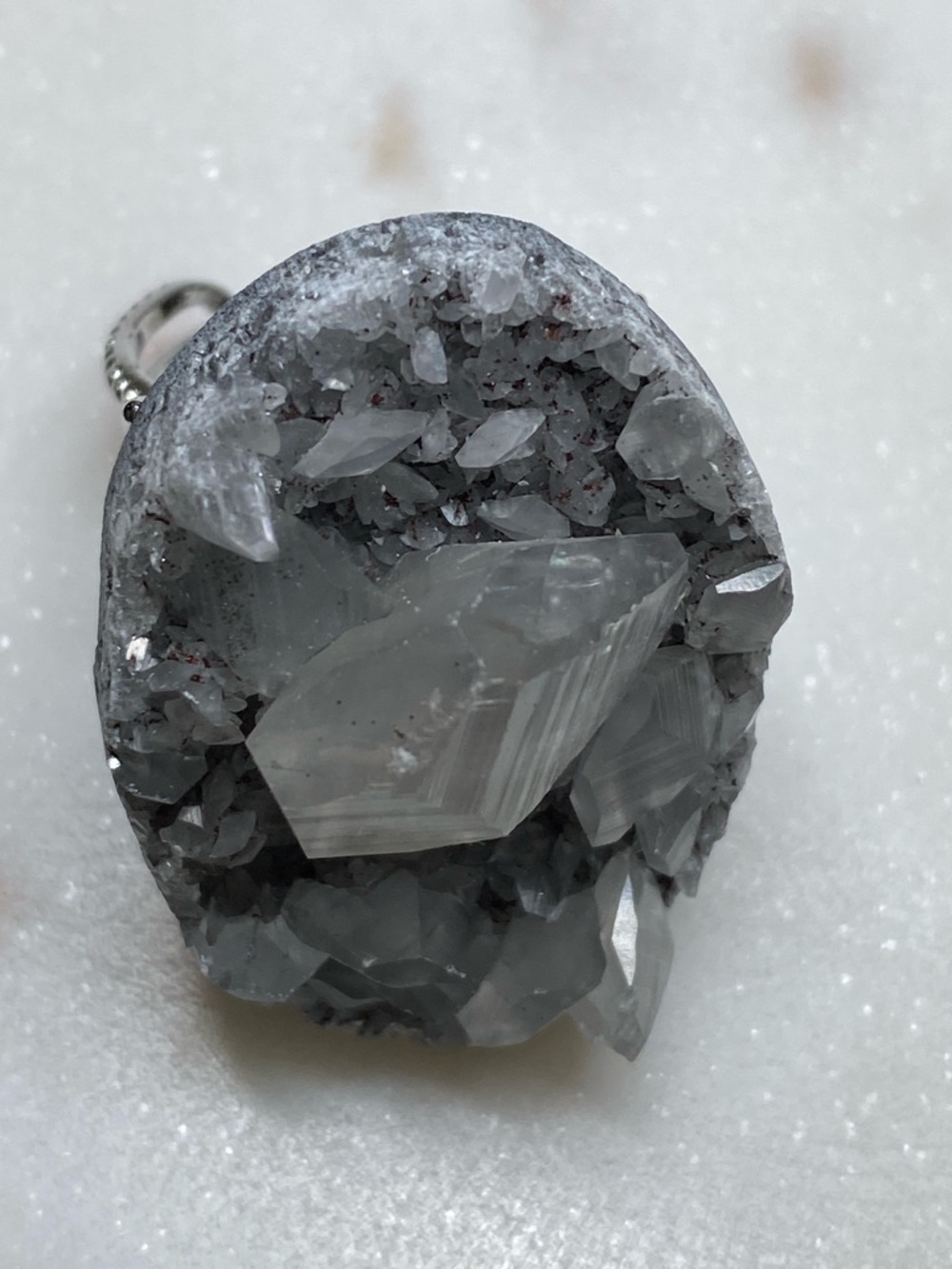 Raw Apophyllite Ring • Natural Sparkling Crystalline Gemstone • Silver Statement - Picture 5 of 16